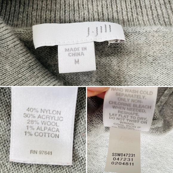 J. Jill Polar Bear Cowl Neck Sweater Gray Size Medium - Picture 15 of 15